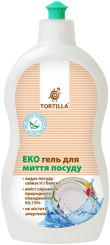 Засіб для ручного миття посуду TORTILLA Еко 0,5л